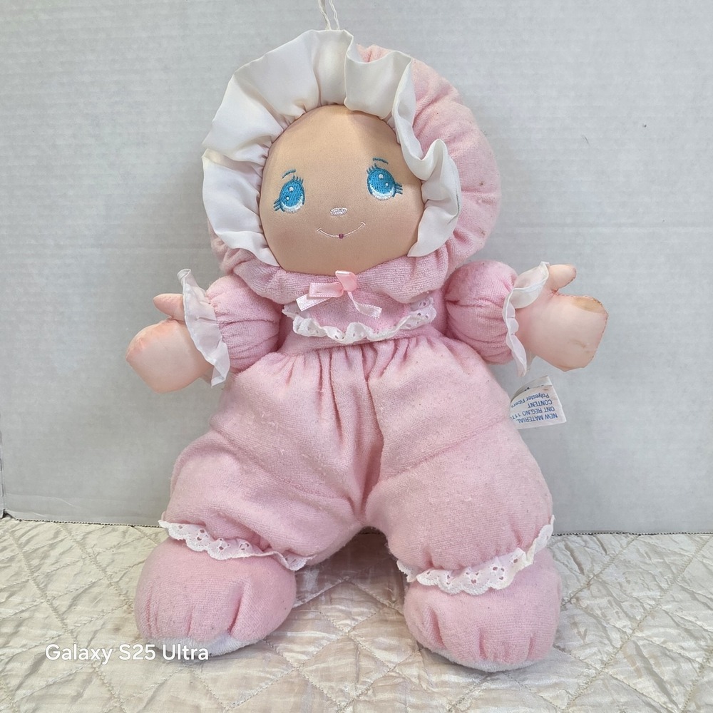 Little Darlins 1994 Terry Cloth Pink Plush Doll Well Made Toys 14"